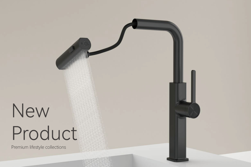 Flying Rain Black Kitchen Faucet KF03037 МБ