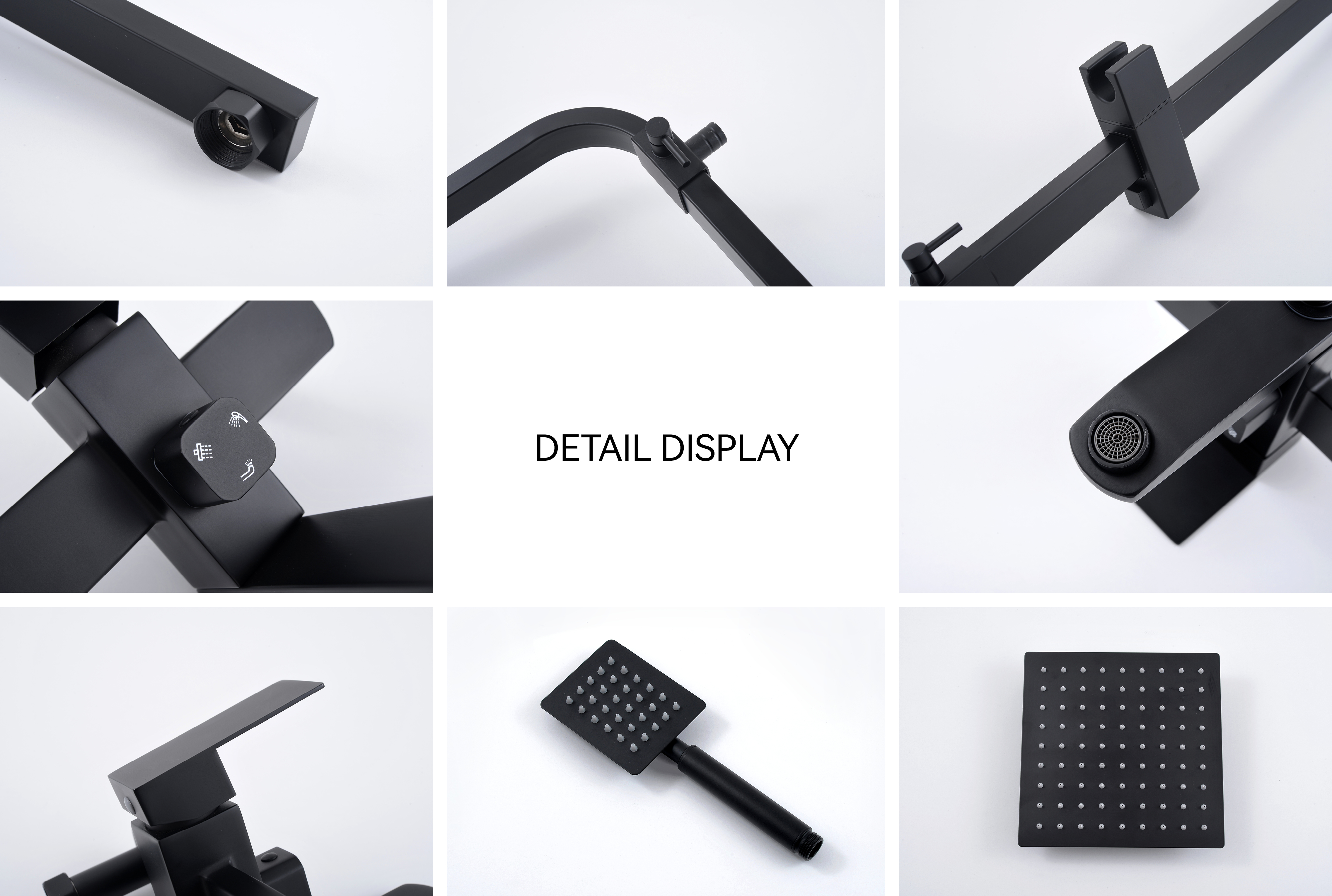 Samliyu High Dative 3-Mode Handheld Desmper Weem с ванной комнатой роскошной дождевой микшер Symer Complete Combo Set SS01013-MB