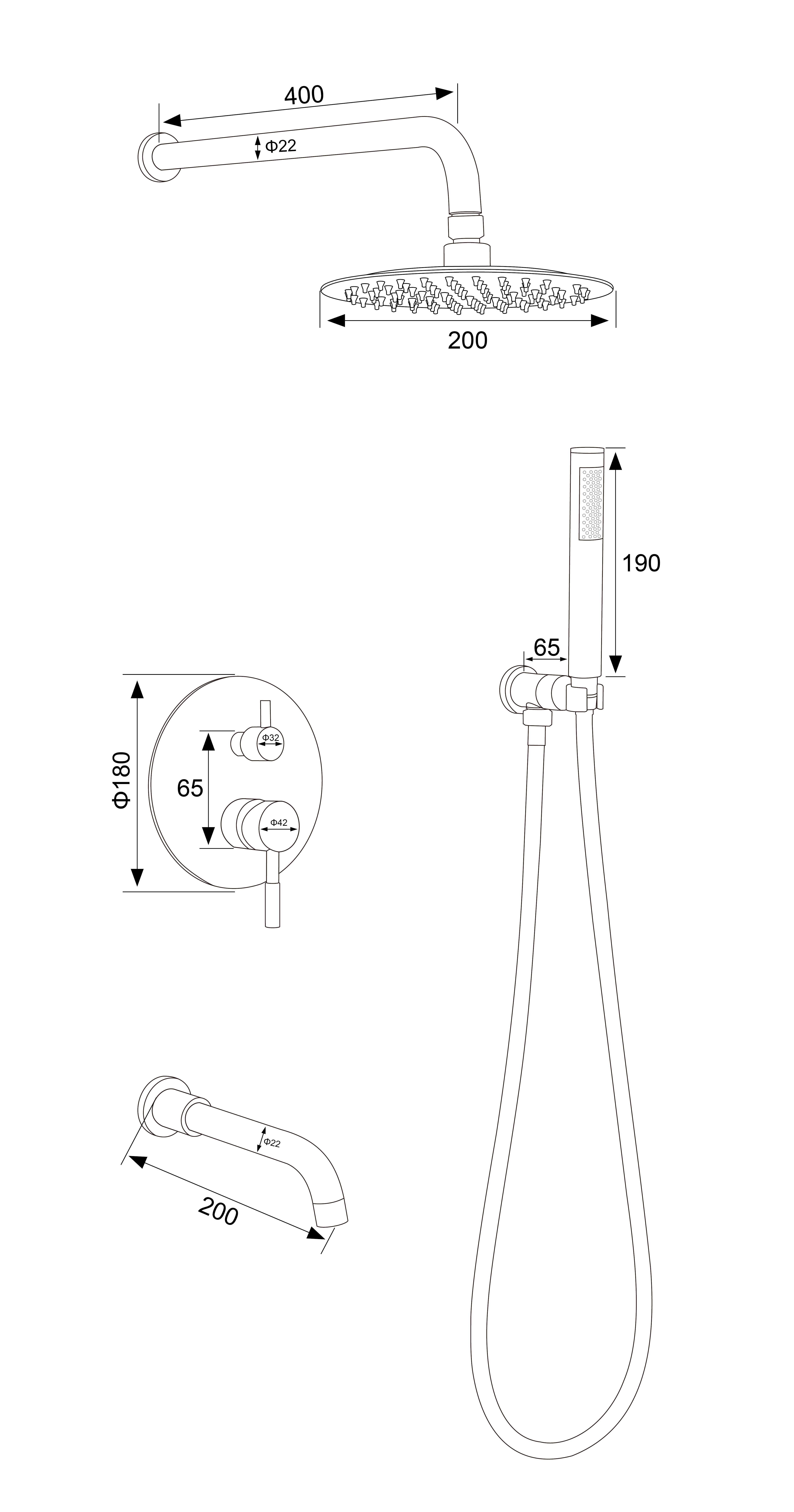 душевой смеситель комбинированный набор 