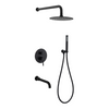 Samliyu Black Sweep Faucet Set на стену для ванной комнаты горячая и холодная вода для кранов для дожди, скрыта душевая система