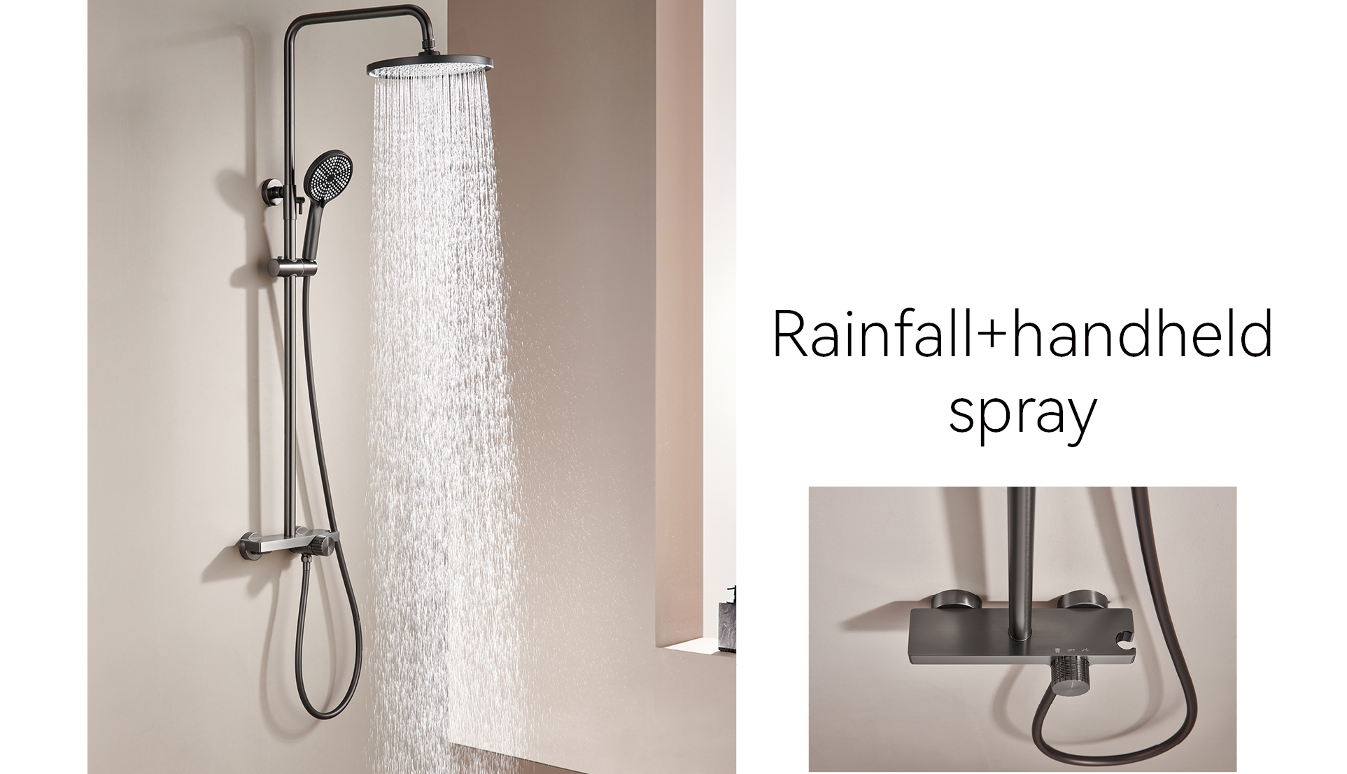 душевая система из полированного никеля с распылителем