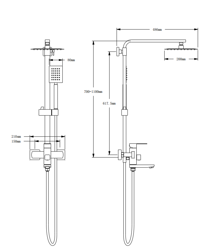 белой душевой система