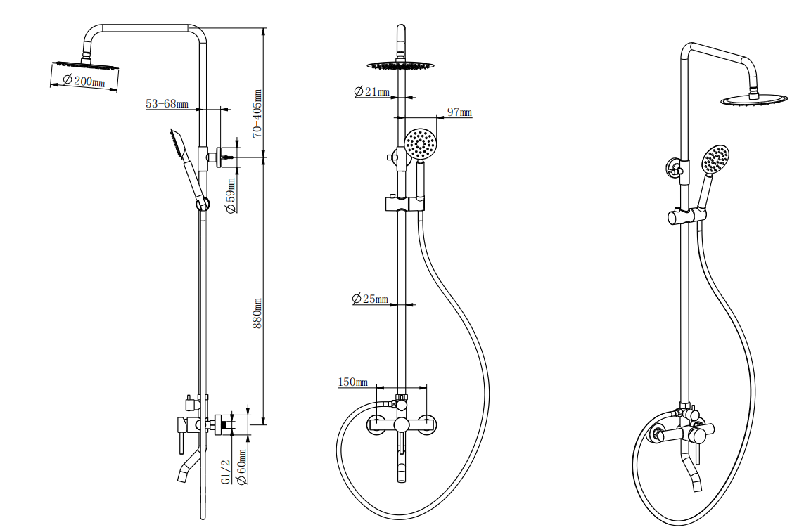  Set 2 функция из нержавеющей стали 304 SS ванная комната 