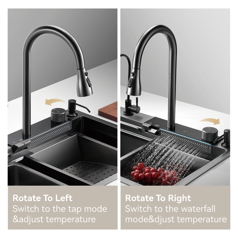 Samliyu Kitchen Waterfall под домом Большая одиночная раковина S.S304.