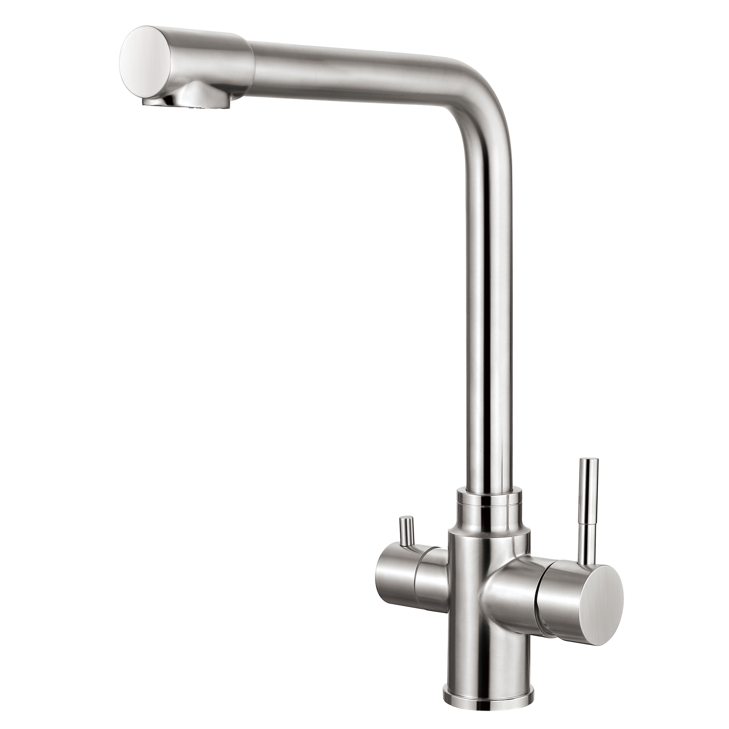 Хитровая ручка с матовыми никельными кухнями нажатие Очищенное водопровод