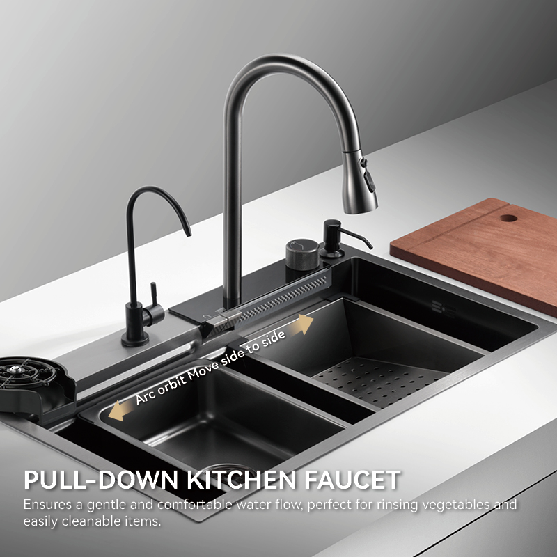 Samliyu Kitchen Waterfall под домом Большая одиночная раковина S.S304.