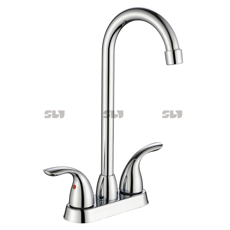 Хит современный двойной ручку 4 -дюймовый кухонный смеситель монтированная черная нержавеющая сталь для ванной комнаты для ванного крана кухонный бассейн