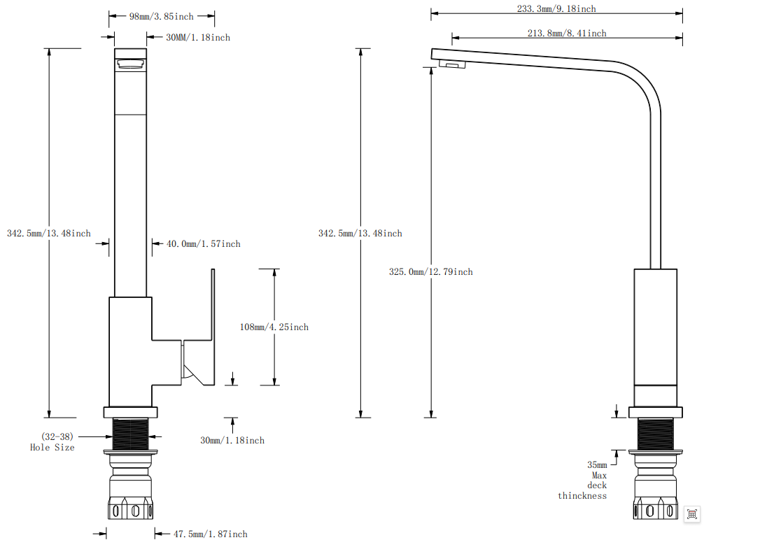 Черный Кран раковина