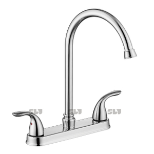 SLY Modern Two Handle 8-дюймовый кухонный смеситель из матового никеля с высокой дугой