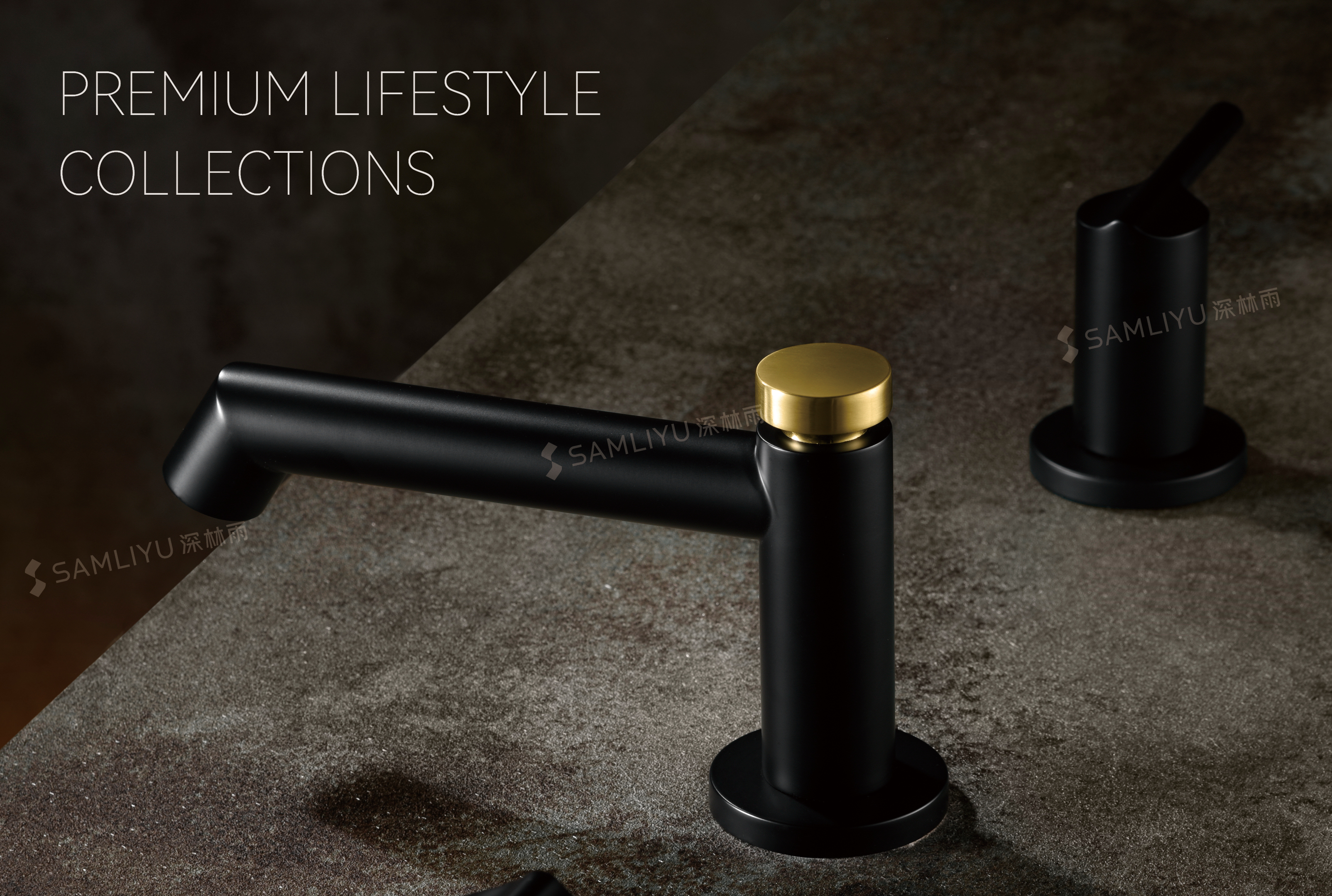 черный смеситель для ванной