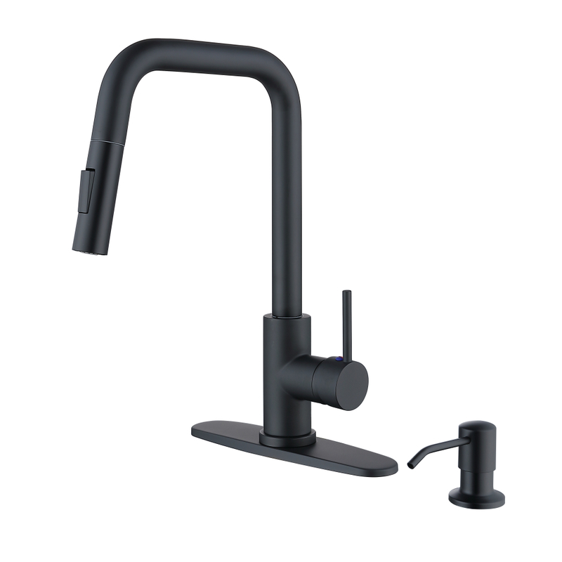 Слайский маточный никель. Горячий и холодный черный вытягивает кухонная раковина