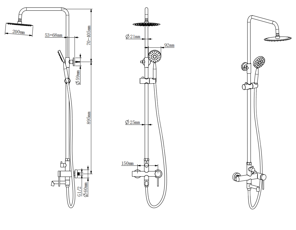высокого давления с микшерными насадками для душа смеситель
