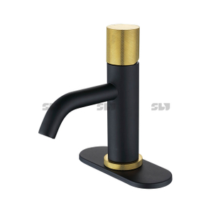 Смесители для раковины SLY Kaiping Matte Black and Gold с одной ручкой