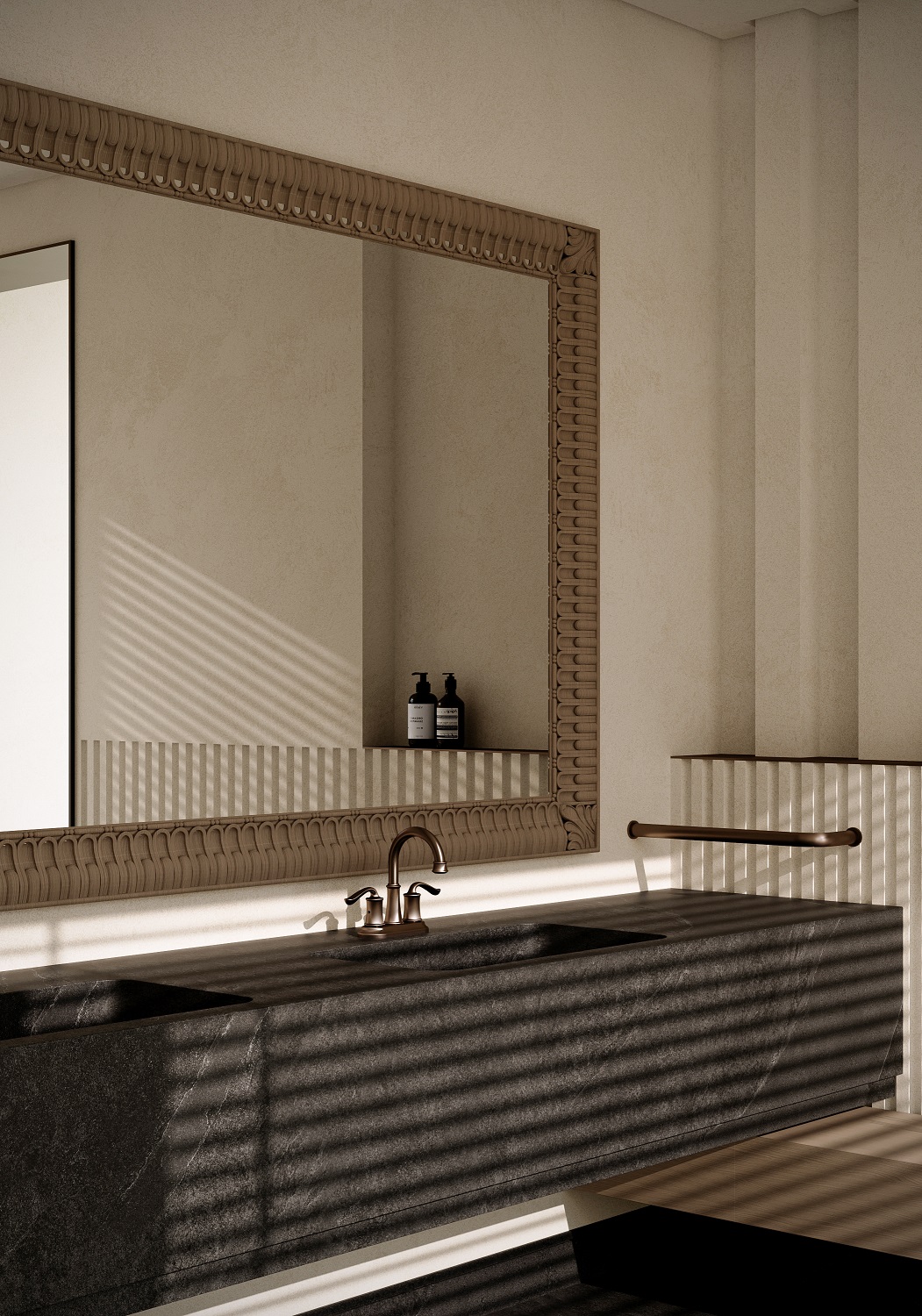 матовый черный смеситель для ванной комнаты